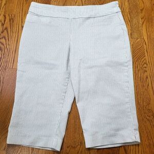 Croft & Barrow Gray & White Stripe Skimmer Shorts Size 14
